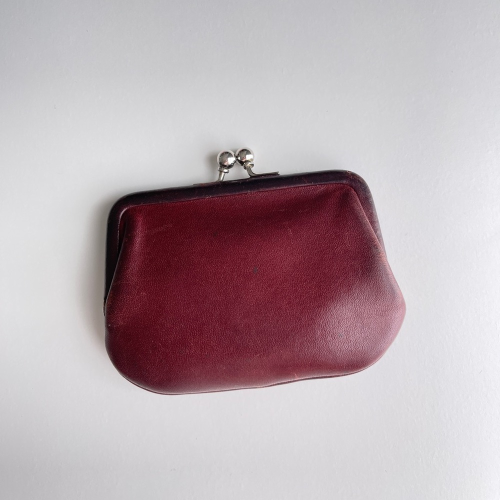 Vintage Coach Small Kisslock Wallet Burgundy